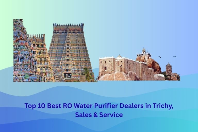 image with srirangam and rockfort with text for trichy best water purifier dealer